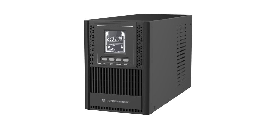 Conceptronic ZEUS52ES1K gruppo di continuità (UPS) Doppia conversione (online) 1 kVA 900 W 3 presa(e) AC