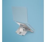 R-Go Tools Support pour ordinateur portable R-Go Riser Flexible, pliable et réglable, ergonomique, aluminium Hylite, argent