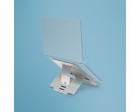 R-Go Tools Support pour ordinateur portable R-Go Riser Flexible, pliable et réglable, ergonomique, aluminium Hylite, argent