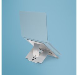 R-Go Tools Support pour ordinateur portable R-Go Riser Flexible, pliable et réglable, ergonomique, aluminium Hylite, argent
