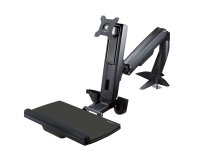 StarTech.com Zit Sta Monitor Arm - Verstelbare Sit-Stand Bureau Arm voor Single 27" Display - VESA Mount - Ergonomisch Full Motion Statafel Converter met Keyboard Tray