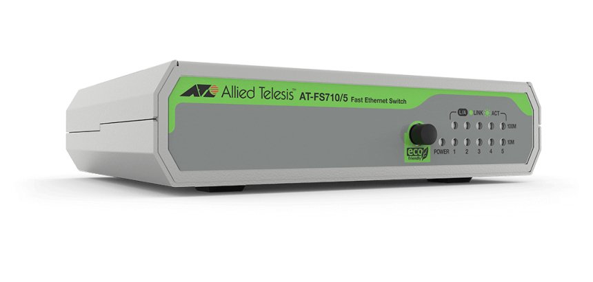 Allied Telesis FS710/5 Non-géré Fast Ethernet (10/100) Vert, Gris