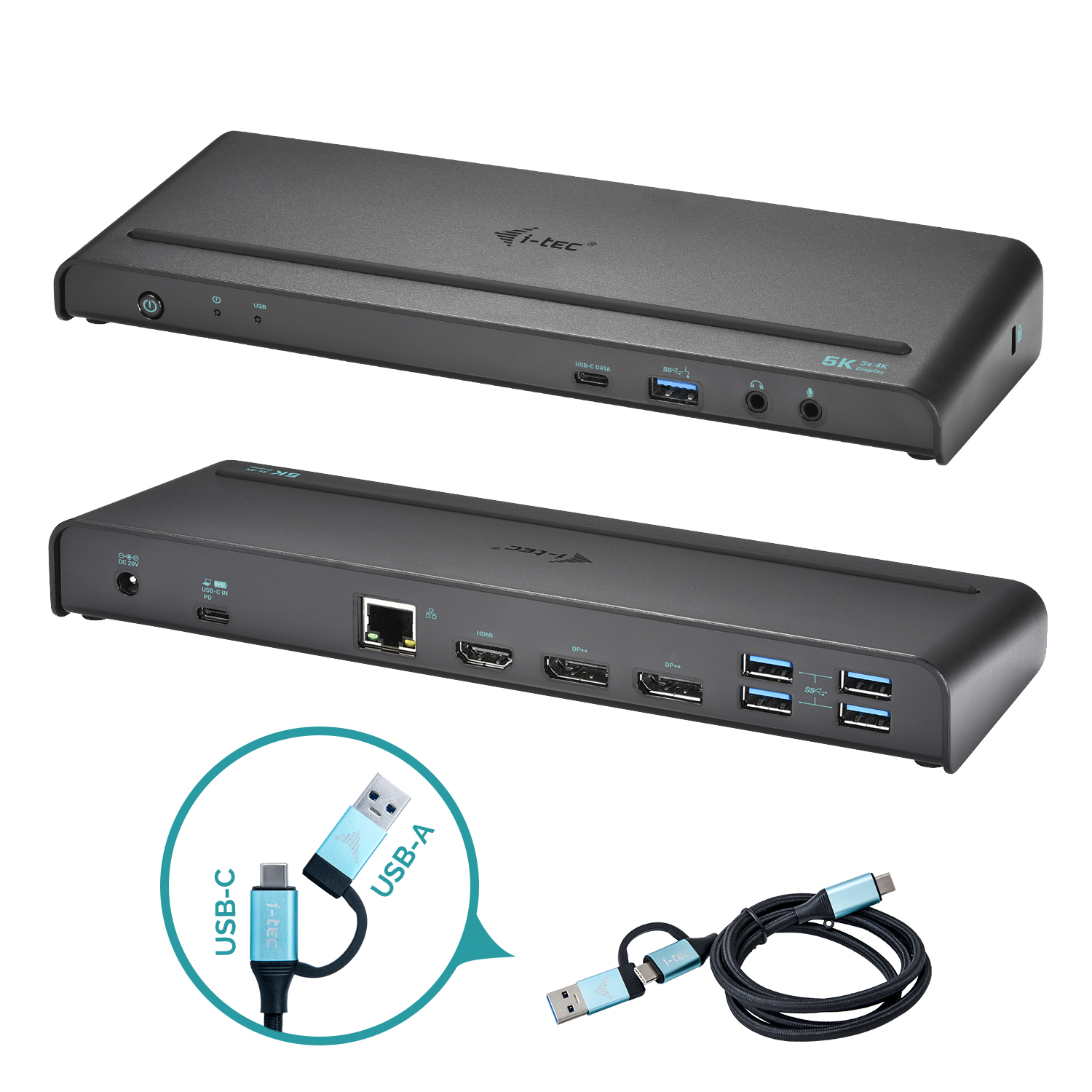 i-tec USB 3.0 / USB-C / Thunderbolt 3, 3x 4K Docking Station + Power  Delivery 85W sur