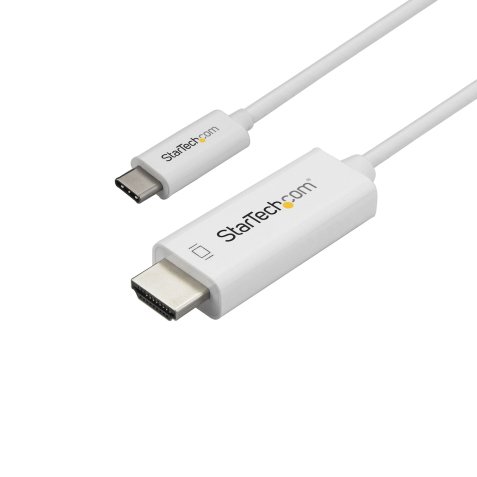 StarTech.com Adaptateur USB-C vers HDMI de 1m - Câble Vidéo USB Type C vers HDMI 2.0 - 4K60Hz - Compatible Thunderbolt 3 - Convertisseur USB-C à HDMI - DP 1.2 Alt Mode HBR2 - Blanc