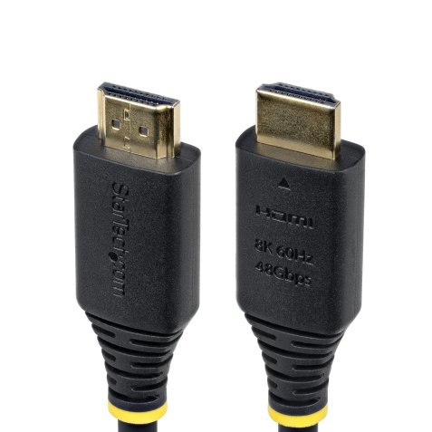 StarTech.com Câble HDMI Ultra Haut Débit Certifié de 50cm, 8K 60Hz / 4K 120Hz, Câble HDMI 2.1 avec HDR10+ / eARC, 48 Gbps, Câble HDMI 8K pour Moniteur/Téléviseur/Écran, Gaine TPE Flexible
