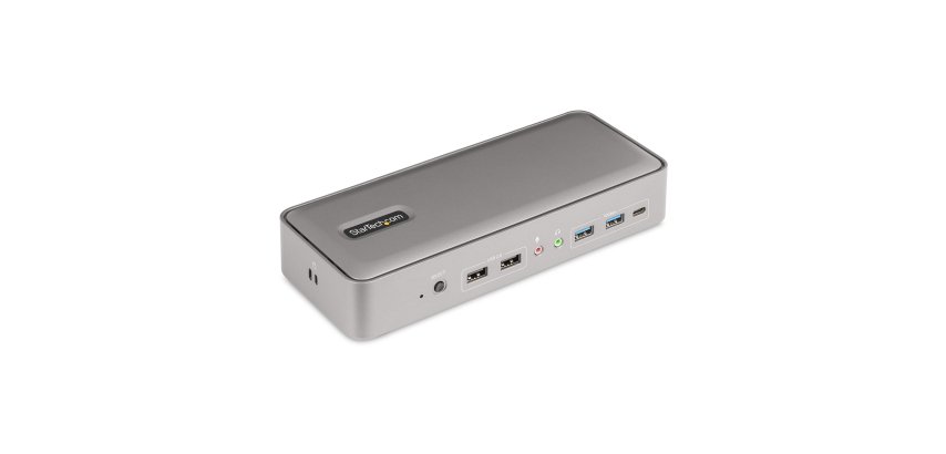 StarTech.com Docking Station KVM USB-C pour Deux PC Portables - Station d'Accueil DisplayPort 4K 60Hz pour 2 Moniteurs - Hub USB 5 Ports, GbE, Alimentation 90W/45W - Stations d'Accueil pour Ordinateur Portable