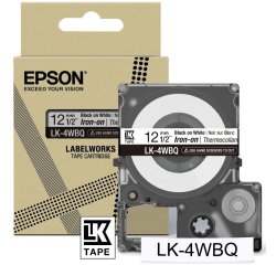 Epson LK-4WBQ - Spécial tissu thermocollant - Noir sur Blanc - 12mmx5m