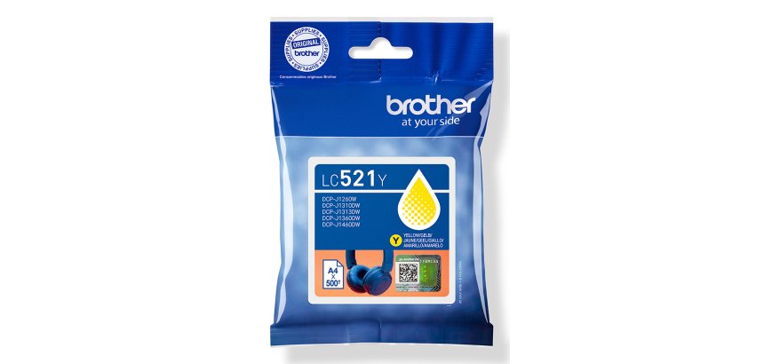 Brother LC521Y Genuine Ink Cartridge - Yellow