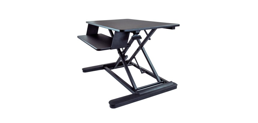 StarTech.com Convertisseur de Bureau Assis-Debout avec Plateau pour Clavier, Surface 35x21" - Poste Ergonomique de Bureau/Tablette à Hauteur Réglable - Peut Contenir 2 Écrans - Pré-Assemblé