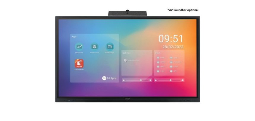 Sharp PN-LC752 Écran plat de signalisation numérique 190,5 cm (75") LCD Wifi 450 cd/m² 4K Ultra HD Noir Écran tactile Intégré dans le processeur Android 11 16/7