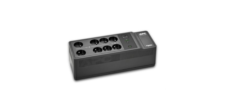 APC Back-UPS BE500G2-FR - Onduleur 8x broches terre (Belgique), 500VA, 1 chargeur USB, 1 port data USB