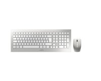 CHERRY DW 8000 teclado Ratón incluido Universal RF inalámbrico QWERTY Español Plata, Blanco