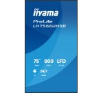 iiyama LH7566UHSB-B1AG Écran d'affichage dynamique Écran plat de signalisation numérique 190,5 cm (75") LCD Wifi 800 cd/m² 4K Ultra HD Noir Intégré dans le processeur Android 24/7
