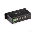 StarTech.com 7-Port USB 2.0 Hub - Metal Industrial USB-A Hub with ESD Protection & 350W Surge Protection - Din Rail, Wall or Desk Mountable - TAA Compliant USB Expander Hub