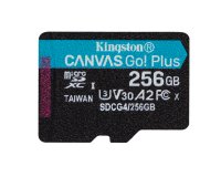 Kingston Technology 256GB microSDXC Canvas Go Plus Gen4 200R A2 U3 Single Pack w/o ADP