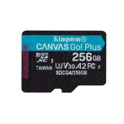 Kingston Technology 256GB microSDXC Canvas Go Plus Gen4 200R A2 U3 Single Pack w/o ADP