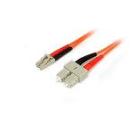 StarTech.com 1m Fiber Optic Cable - Multimode Duplex 50/125 - LSZH Fiber Jumper Cord - LC/SC