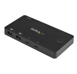 StarTech.com Switch KVM USB-C 2 ports - 4K 60Hz HDMI - Mini- commutateur KVM HDMI UHD compact à 2 ports avec Câbles USB Types C - Auto-alimenté - MacBook iPad Pro ThinkPad IdeaPad EliteBook
