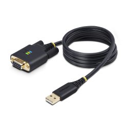 StarTech.com Cable Adaptador USB a Serie de Módem Nulo de 1m - Retención COM - Tornillos Intercambiables DB9 - USB a RS232 - Serial - USB a DB9 - FTDI - ESD de Nivel 4 - Fabricación Resistente con TPE