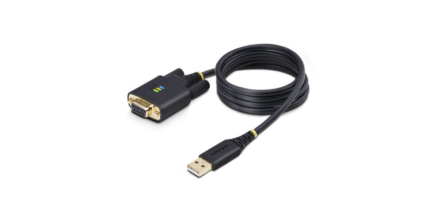 StarTech.com Cable Adaptador USB a Serie de Módem Nulo de 1m - Retención COM - Tornillos Intercambiables DB9 - USB a RS232 - Serial - USB a DB9 - FTDI - ESD de Nivel 4 - Fabricación Resistente con TPE