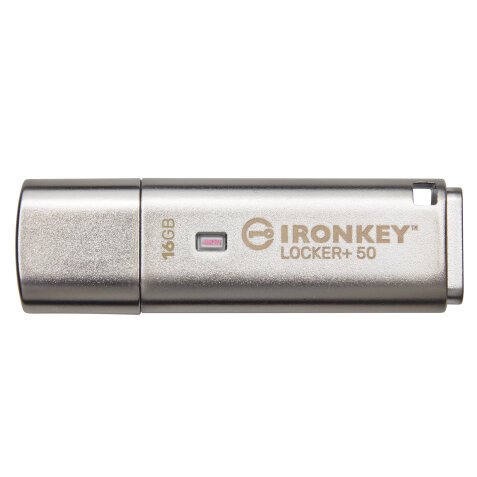 Kingston Technology IronKey Locker+ 50 unidad flash USB 16 GB USB tipo A 3.2 Gen 1 (3.1 Gen 1) Plata