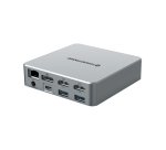 Conceptronic DONN25G base para portátil y replicador de puertos Alámbrico USB 3.2 Gen 2 (3.1 Gen 2) Type-C Plata