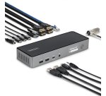 StarTech.com Station d'Accueil USB-C Triple Écran, Station de Recharge pour Ordinateur Portable 140 W pour MacBook Pro et Windows, HDMI 4K 60 Hz ou DisplayPort, TAA