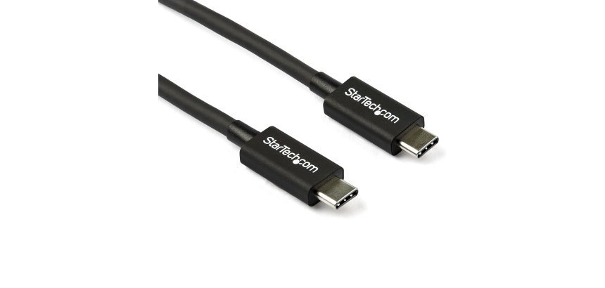 StarTech.com 2.6ft (80cm) Thunderbolt 3 Cable, 40Gbps, 100W PD, 4K/5K, Thunderbolt Certified, Compatible with Thunderbolt 4/USB 3.2/DisplayPort