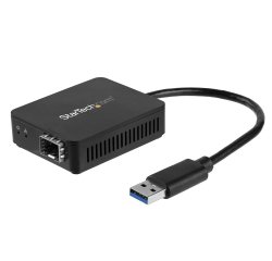 StarTech.com Convertisseur USB 3.0 vers Fibre Optique - Adaptateur compacte USB vers Open SFP - USB vers Adaptateur Réseau Gigabit - Adaptateur USB 3.0 Fibre Optique Multi Mode (MMF)/Single Mode (SMF)