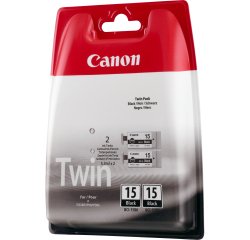 Canon BCI-15BK Black Ink Cartridge (Twin Pack)