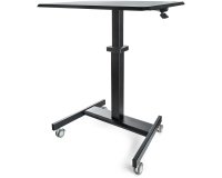 StarTech.com Mobile Standing Desk - Portable Sit Stand Ergonomic Height Adjustable Cart on Wheels - Rolling Computer/Laptop Workstation Table with Locking One-Touch Lift for Teacher/Student