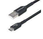 StarTech.com 3m (9.8ft) USB-A to USB-C Charging Cable, Charge & Sync, 3A, USB 2.0, TPE Jacket - Black USB Charging Cord