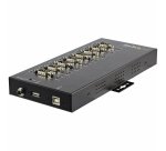 StarTech.com Hub Série 8 Ports USB vers RS232/RS485/RS422 - Convertisseur Industriel USB 2.0 vers DB9 - IP30 - Hub Série Métallique Montable sur Rail DIN - Protection ESD 15kV