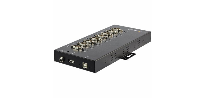 StarTech.com Hub Série 8 Ports USB vers RS232/RS485/RS422 - Convertisseur Industriel USB 2.0 vers DB9 - IP30 - Hub Série Métallique Montable sur Rail DIN - Protection ESD 15kV