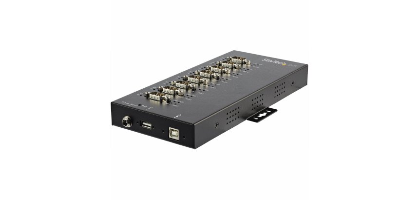 StarTech.com Hub Série 8 Ports USB vers RS232/RS485/RS422 - Convertisseur Industriel USB 2.0 vers DB9 - IP30 - Hub Série Métallique Montable sur Rail DIN - Protection ESD 15kV