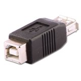 Lindy 71228 cambiador de género para cable USB A USB B Negro