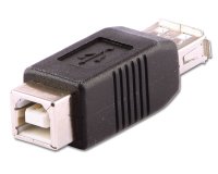 Lindy 71228 cambiador de género para cable USB A USB B Negro