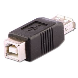 Lindy 71228 cambiador de género para cable USB A USB B Negro
