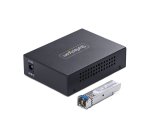 StarTech.com Convertisseur de Média Gigabit Ethernet Cuivre vers Fibre Optique, SM LC, 20 km, 10/100/1000 Mbps, RJ45 vers LC, Entièrement Métallique, Trames Jumbo 9K, Conforme TAA