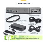 StarTech.com Station d'Accueil USB-C Triple Écrans 4K (2x 4K 60Hz, 1x 4K 30Hz), Alimentation 100W, 6 Ports USB (10 Gbps), Gigabit Ethernet, DisplayPort + HDMI, Station d'Accueil pour PC Windows Sans Pilote