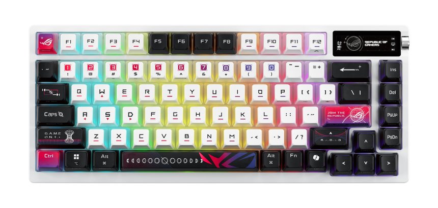 ASUS ROG Azoth X keyboard Gaming USB + RF Wireless + Bluetooth Black, White