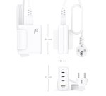 AISENS Cargador Sobremesa GaN 140W, 3x USB-C PD3.1 QC4.0 QC5.0, 1x USB-A QC3.0, Blanco