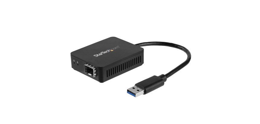 StarTech.com Convertisseur USB 3.0 vers Fibre Optique - Adaptateur compacte USB vers Open SFP - USB vers Adaptateur Réseau Gigabit - Adaptateur USB 3.0 Fibre Optique Multi Mode (MMF)/Single Mode (SMF)