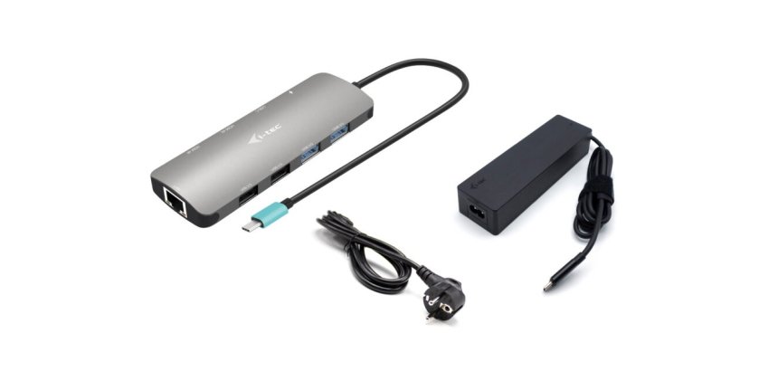 i-tec Metal USB-C Nano 2x Display Docking Station with PD 100 W + Charger 100W