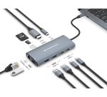 Conceptronic DONN06G 10-in-1 USB 3.2 Gen 1 Docking Station, HDMI, 100W USB PD, USB-C 5Gbps x 2, USB-A 5Gbps x 3, SD, TF/MicroSD, GbE