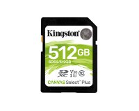 Kingston Technology Tarjeta SDXC Canvas Select Plus 100R C10 UHS-I U3 V30 de 512 GB