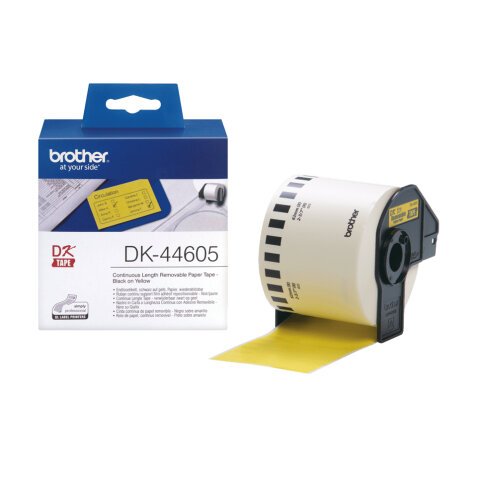 Brother DK-44605 Continuous Removable Yellow Paper Tape (62mm)