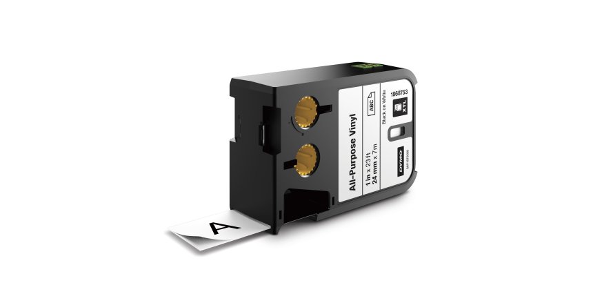 DYMO XTL Cassette d'étiquettes multi usage en vinyle 24 mm x 7 m Noir sur Blanc