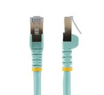 StarTech.com Câble Ethernet CAT6a 50cm - Cordon RJ45 Blindé STP Anti-Accrochage 10GbE LAN - Câble Réseau Internet 100W PoE - Turquoise - Snagless - Testé Individuellement - UL/TIA