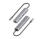 AISENS Dock USB-C A Ethernet Gigabit + Hub 1xUSB-C+2xUSB-A, Gris, 15cm
